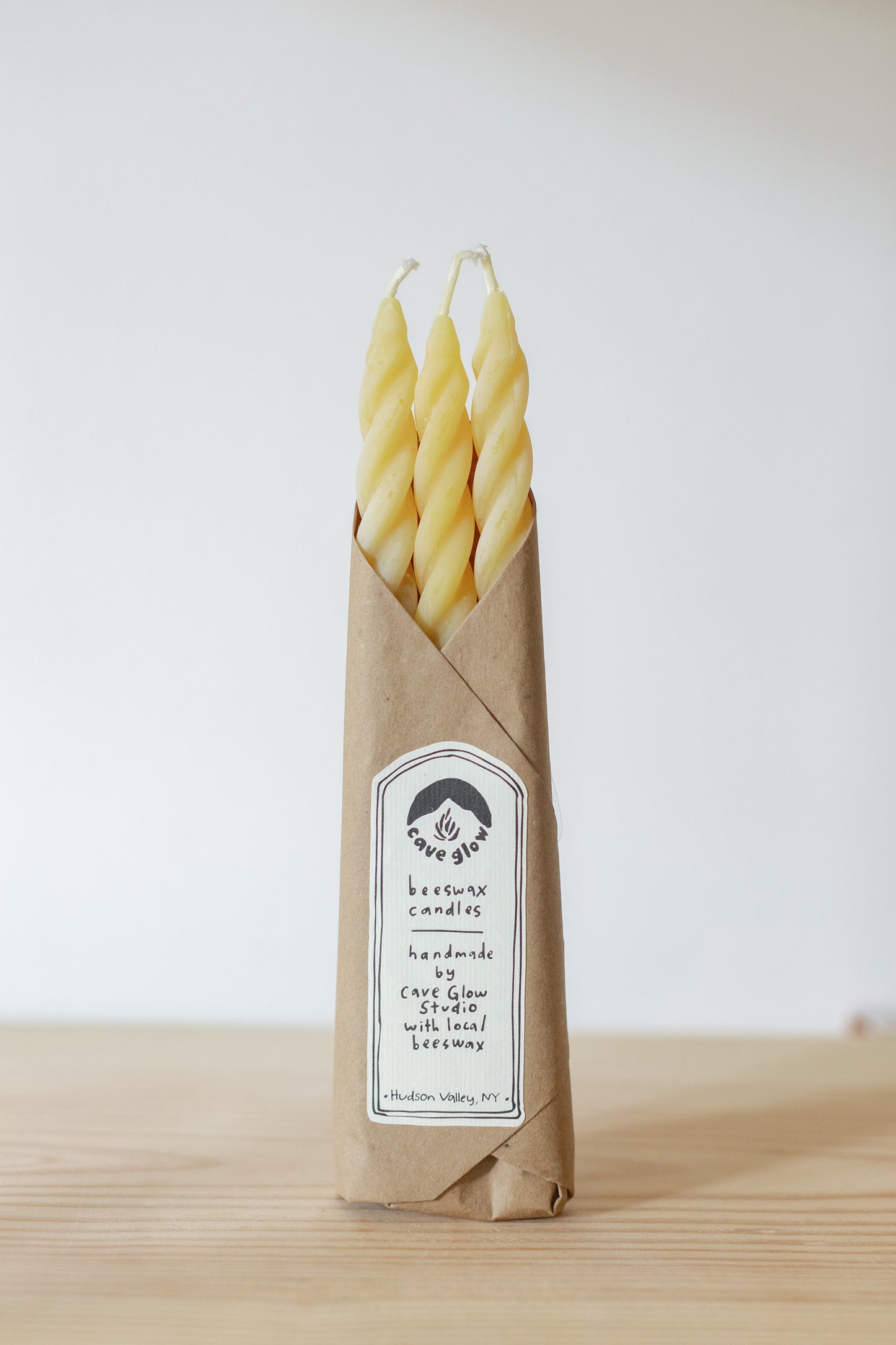 Pure Beeswax Spiral Candle Set