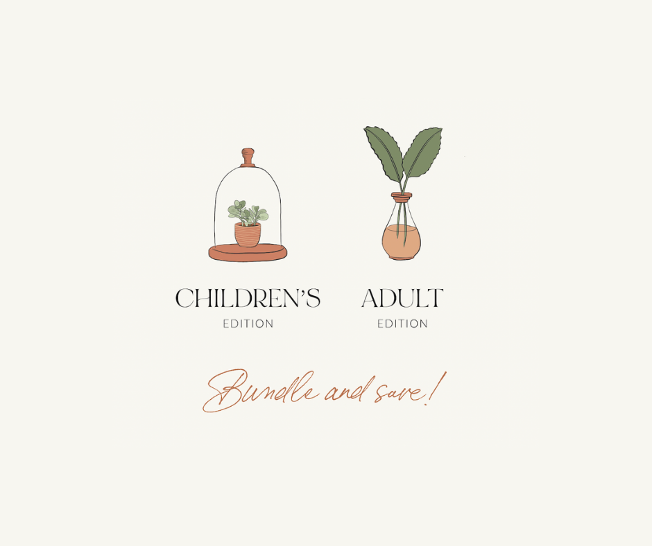 Image of some text saying "Childrens Edition + Adults Edition - Bundle and Save!"