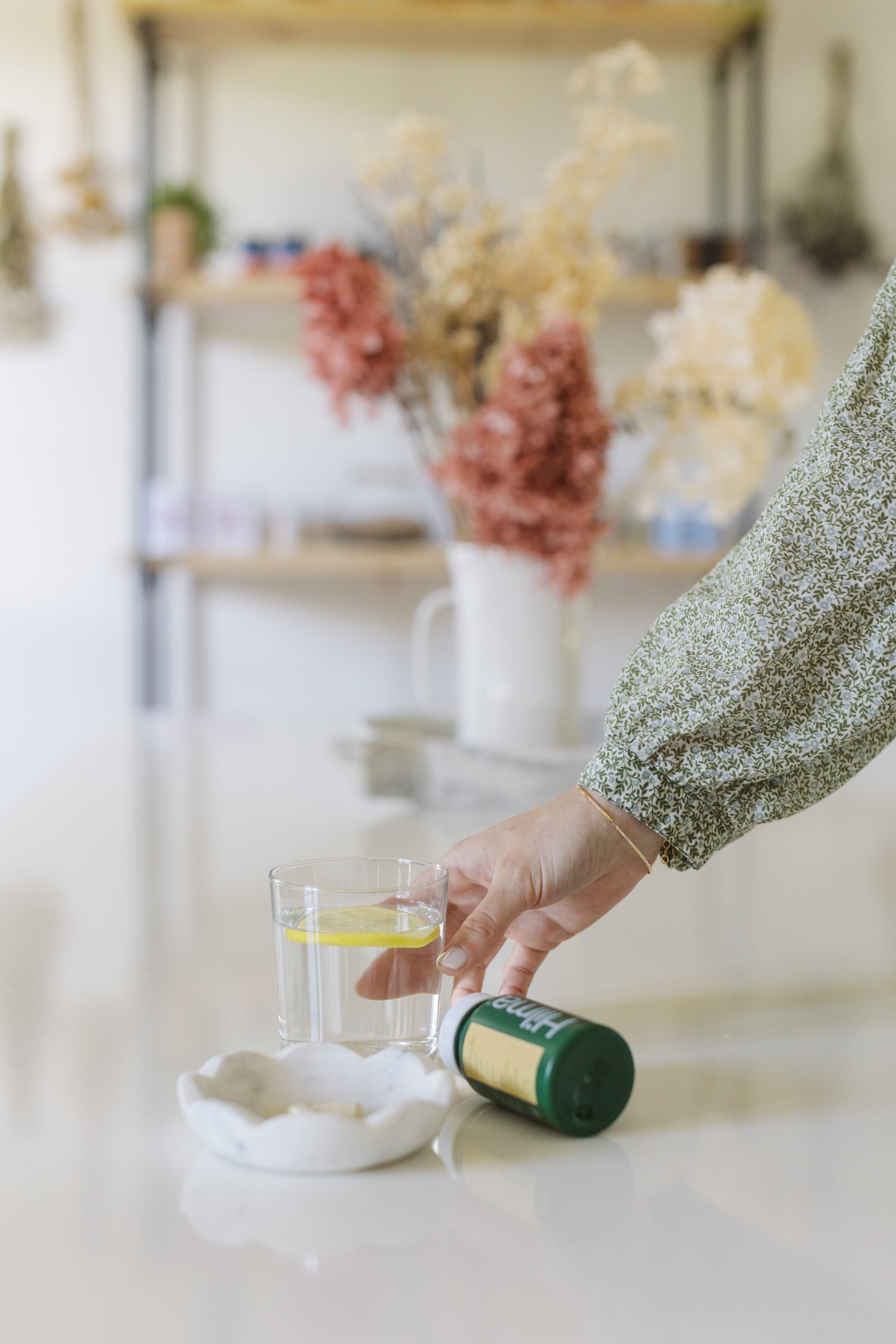 Caroline taking her Tension Relief pills by Hilma