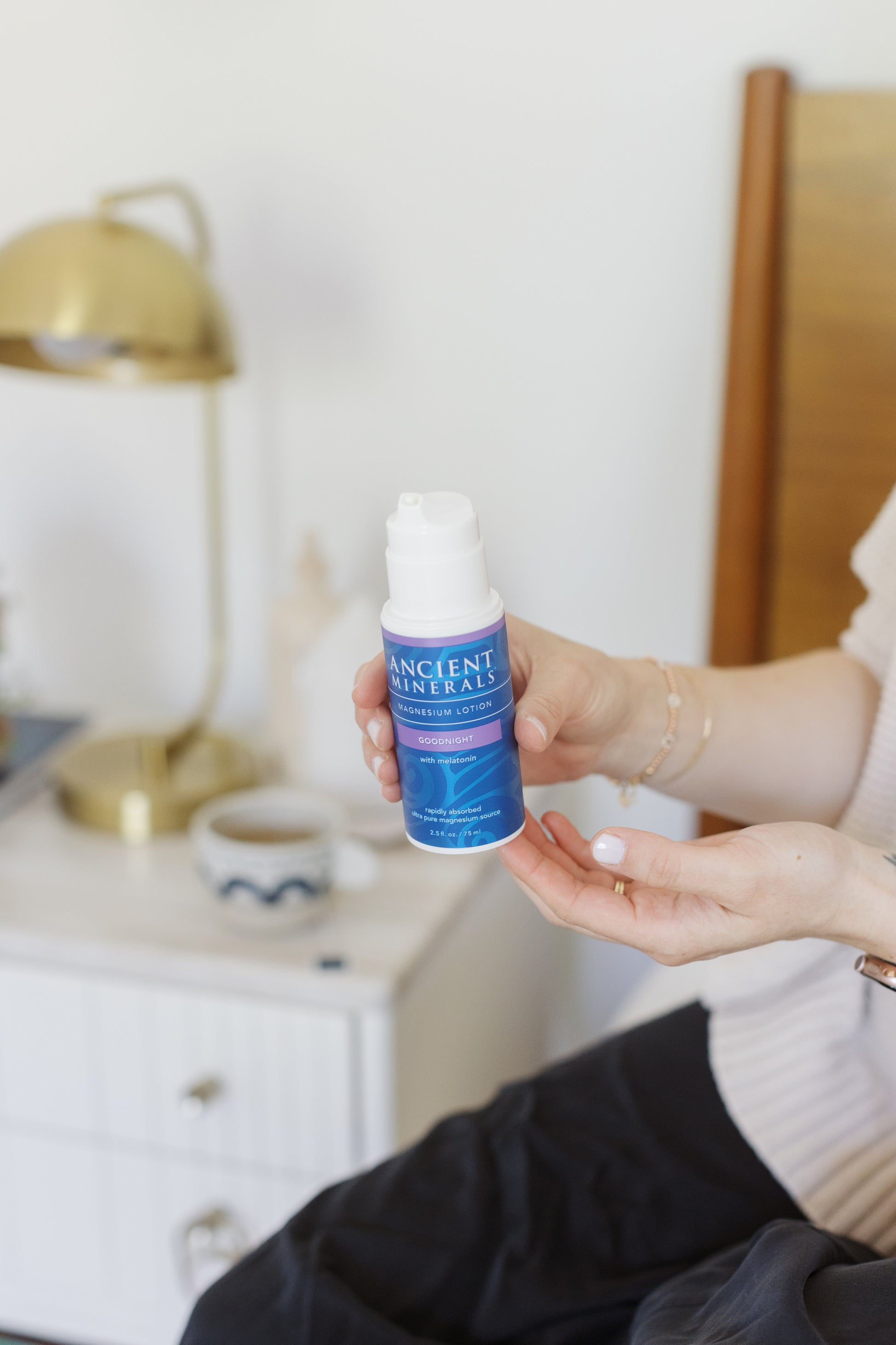 picture of a bootle of the magnesium lotion goodnight