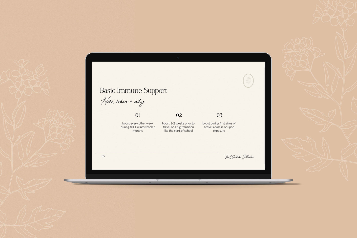 picture of a laptop showing the Basic Immune Support