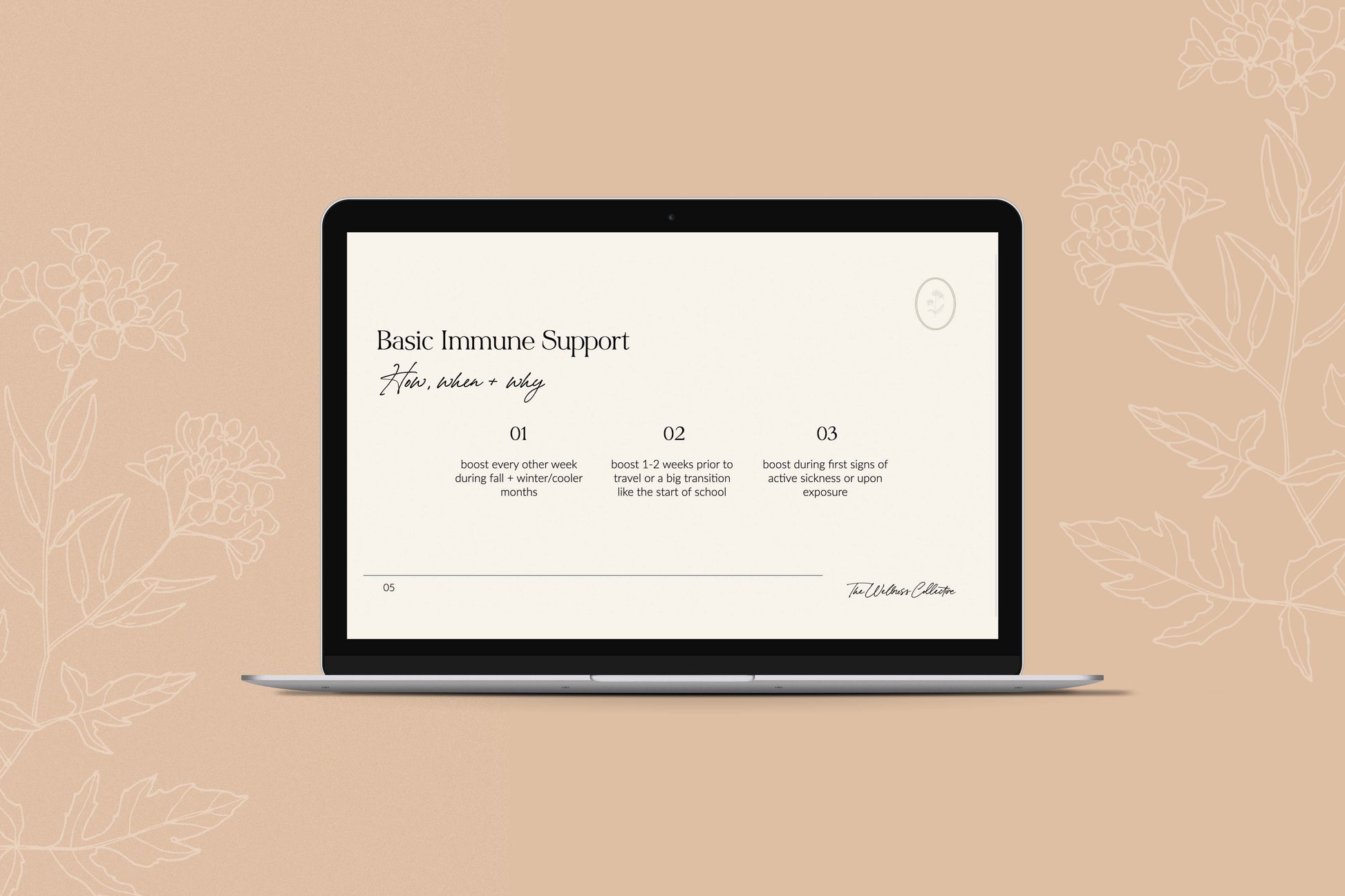 picture of a laptop showing the Basic Immune Support