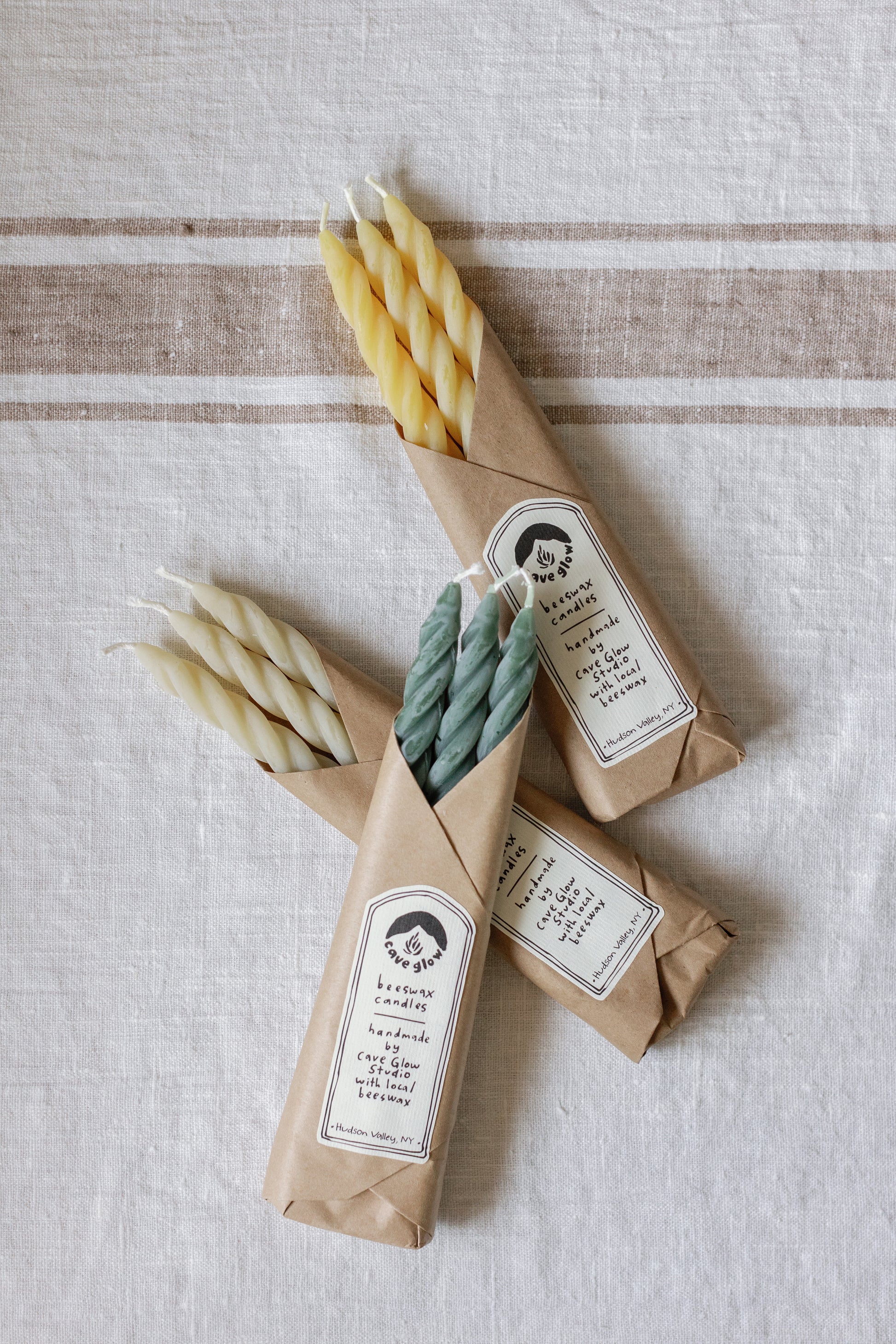 Image of a closed package of the Sand Beeswax Candle Spiral Set