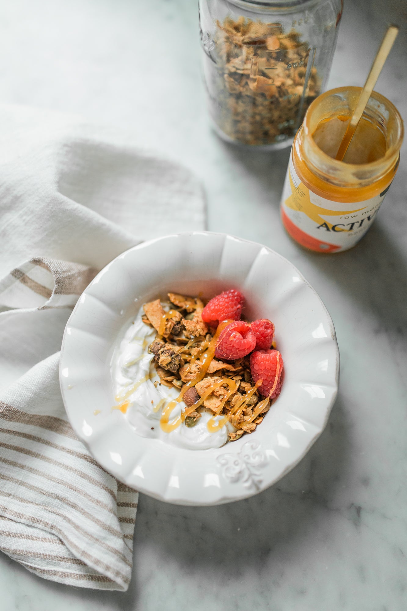 Almond Butter + Chocolate Chunk Granola In a Yogurt Bowl 