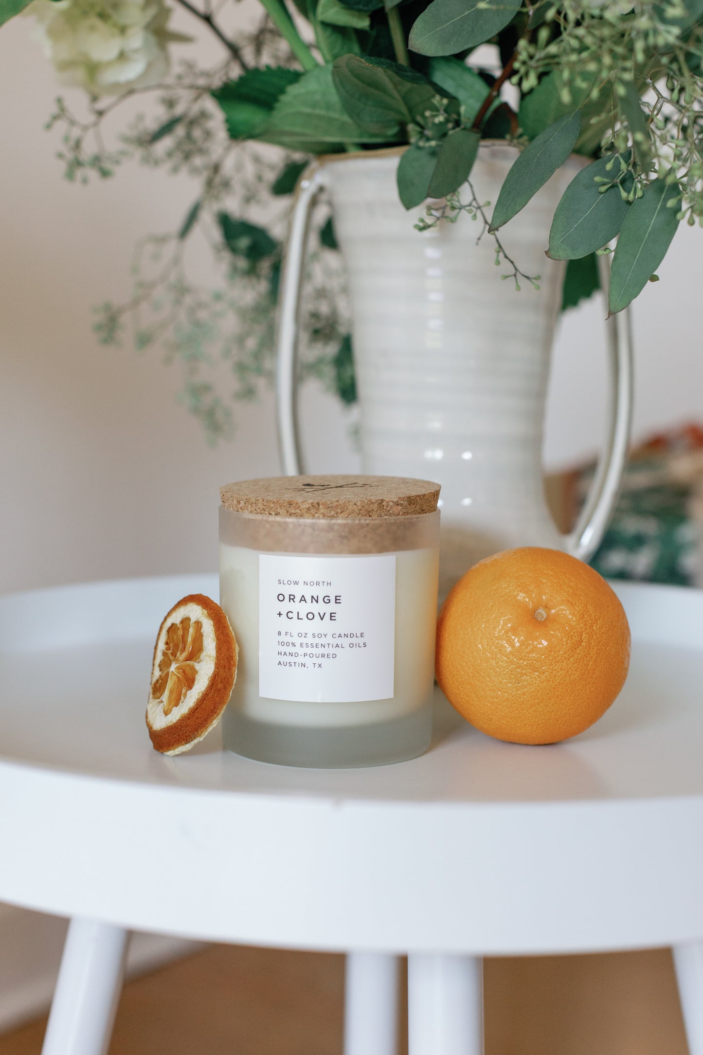 Picture of the Orange Clove Candle with it's lid closed