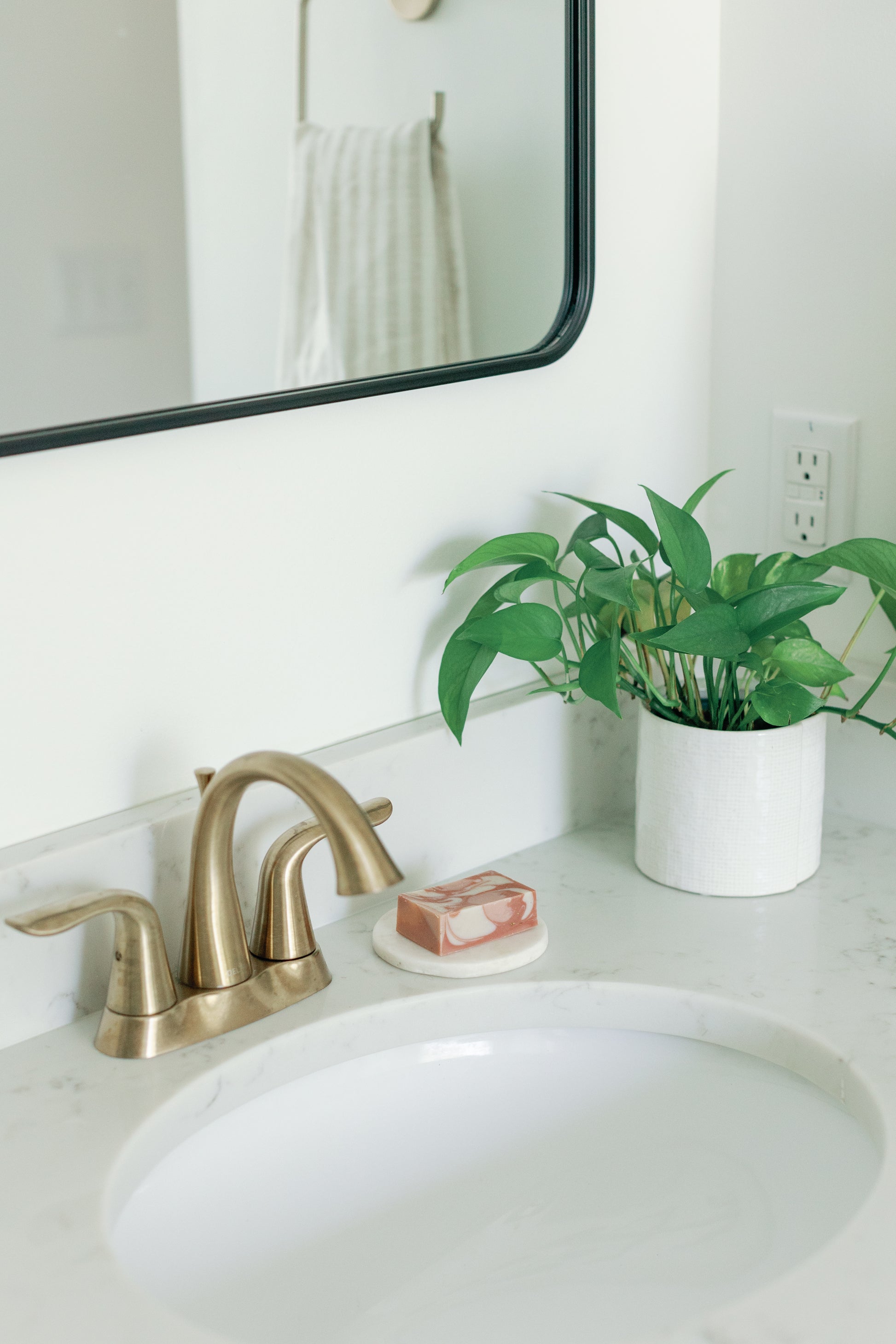 Picture of the Amalfi All Natural Soap Bar on a beautiful bathroom