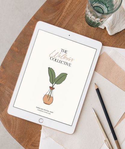 picture of an iPad showing the cover of "The Wellness Collective"